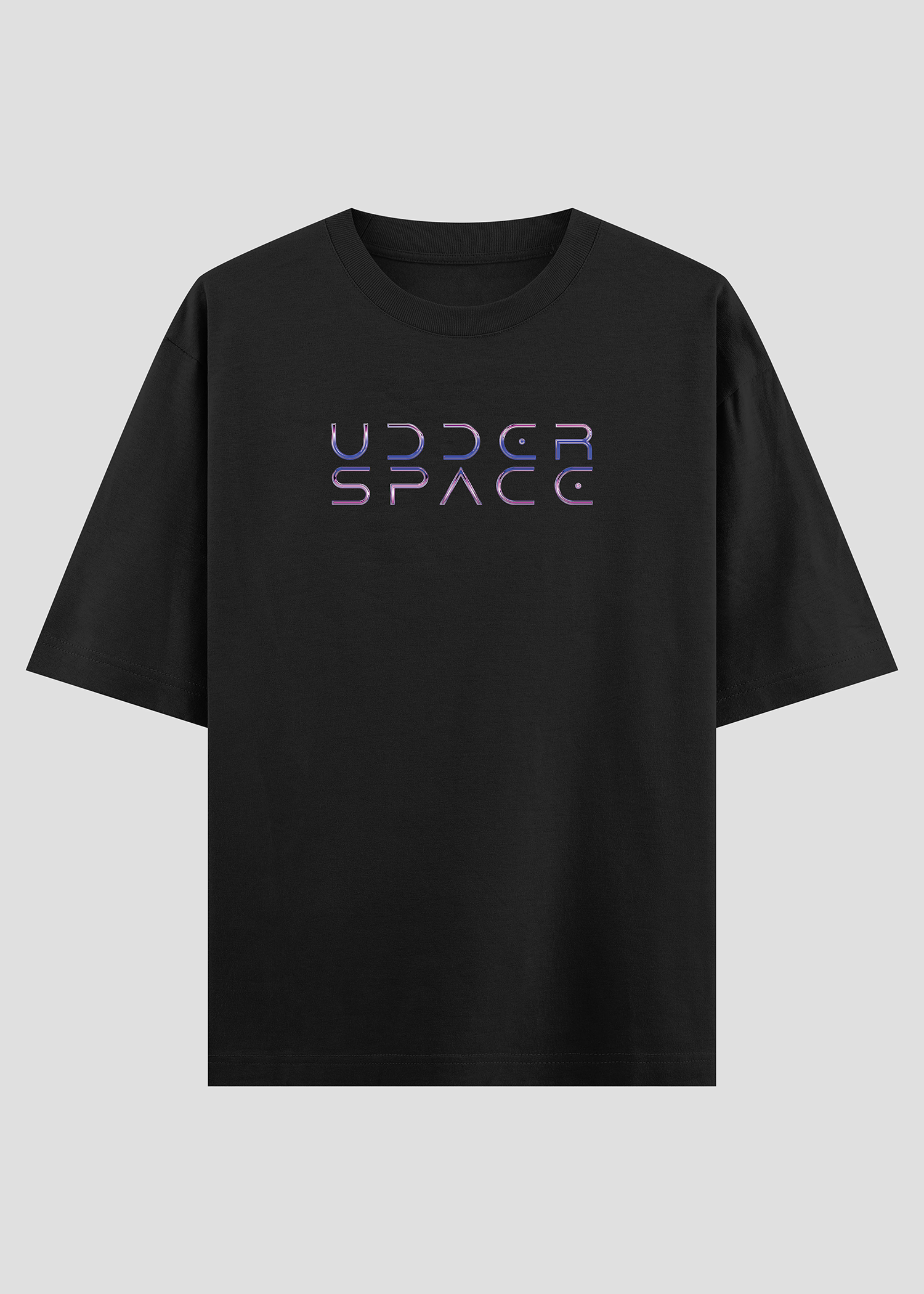 Black t-shirt with 'UDDER SPACE' logo 